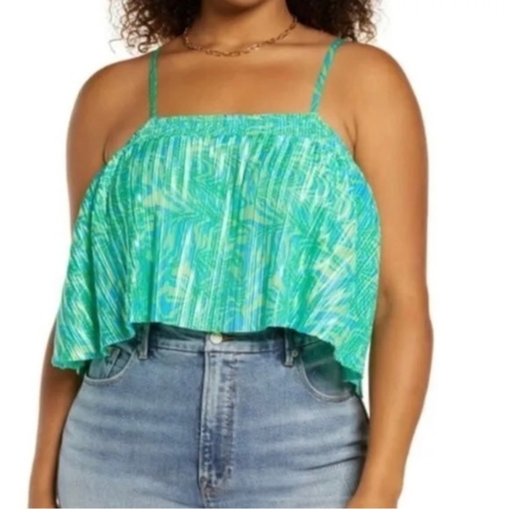 NWT - BP Green Tank Top, size Large,‎ Green Ziggy Animal Abstract, geo, retro